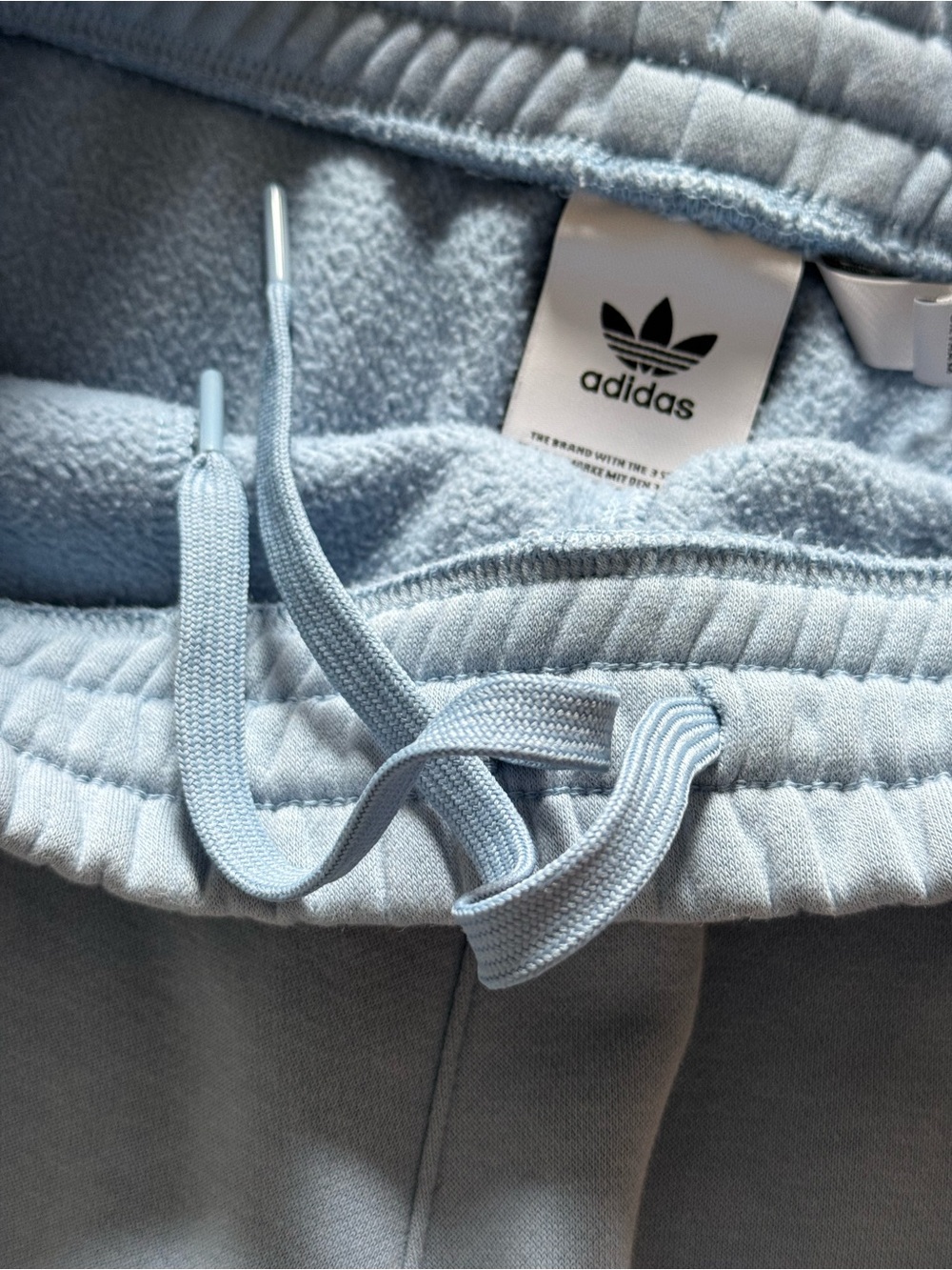 Adidas Light Blue Trefoil Fleece Lounge Sweat Shorts 9” Inseam Men’s Large - Picture 6 of 13